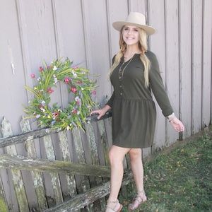 Baylie Paige Boutique Army Green Dress
